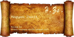 Hegyes Zsolt névjegykártya